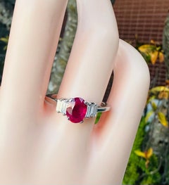 Unheated 1.73ct Burma Ruby & Diamond Ring No Heat GRS Certificate - Stunning