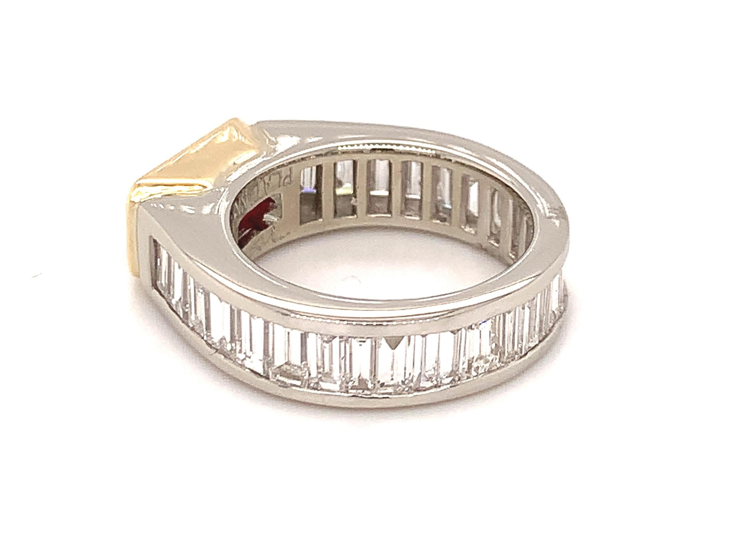 GIA Certified Unheated 2 Carat Ruby and Diamond Eternity Band in Platinum  For Sale 1