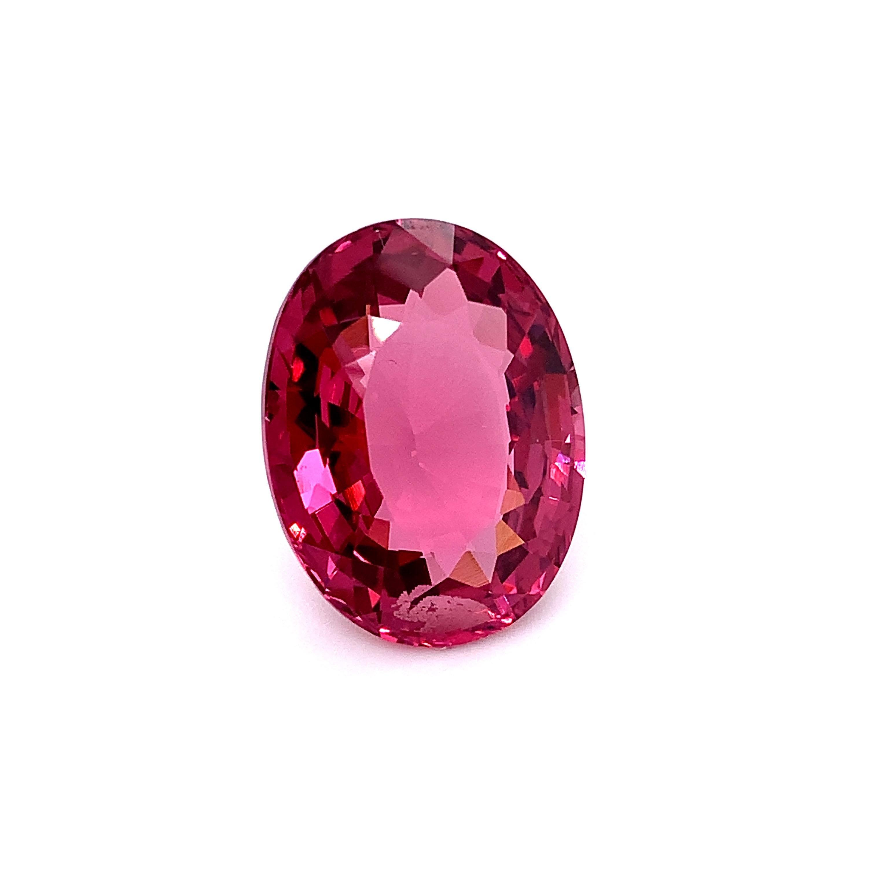 Unerhitzter 20,39 Karat lila rosa Spinell GIA ungefasster Anhänger Enhancer Sammler Edelstein (Ovalschliff)