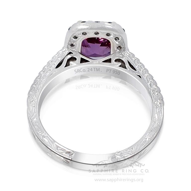 Unheated 2.05 ct Pink Sapphire Ring, Platinum 950 GIA Certified  For Sale 1