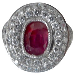Unheated 2.07ct Burma Ruby & Diamond Ring GIA Certificate - Beautiful!