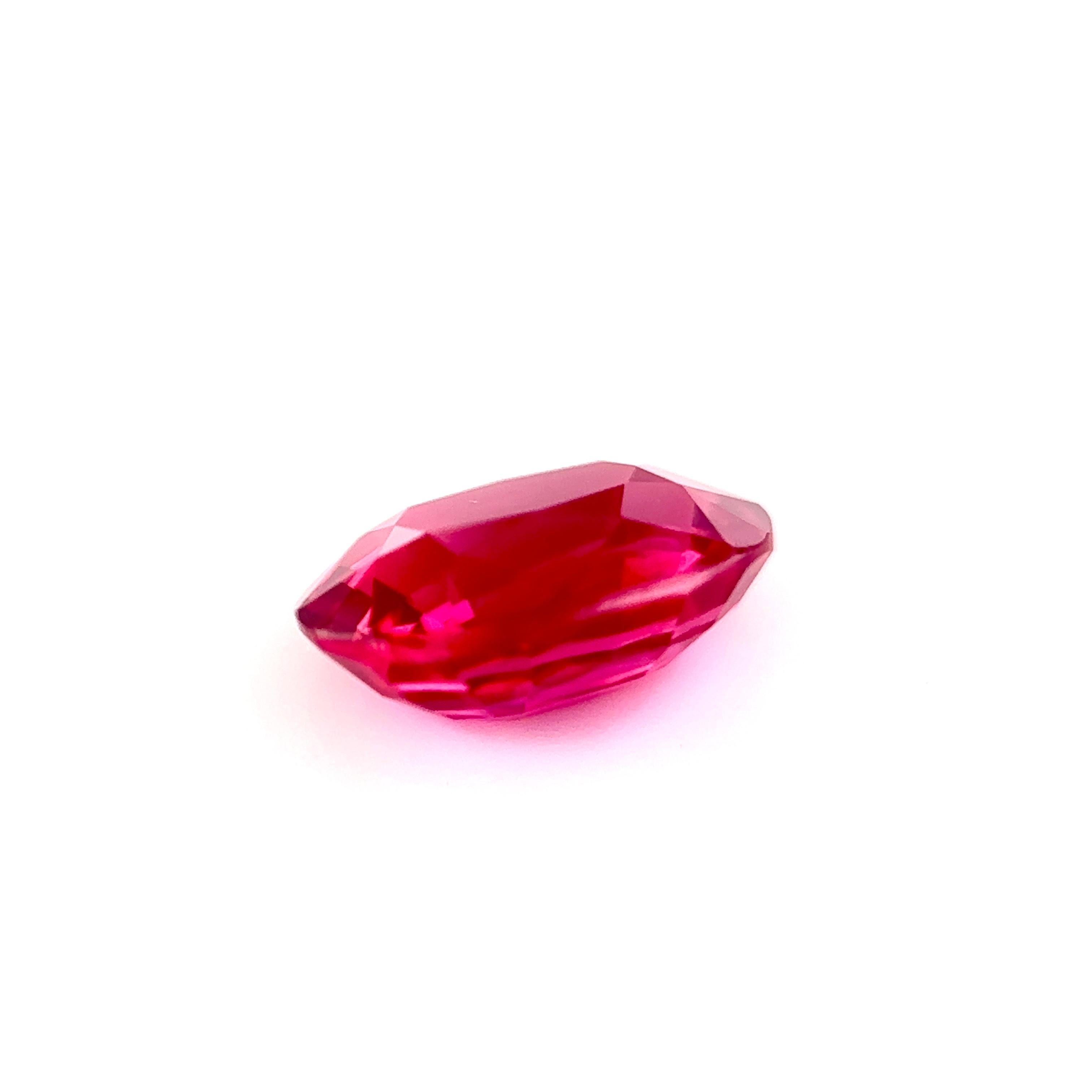 Cushion Cut Unheated 2.20 Carat Natural Ruby Loose Stone in Pigeon Blood  For Sale
