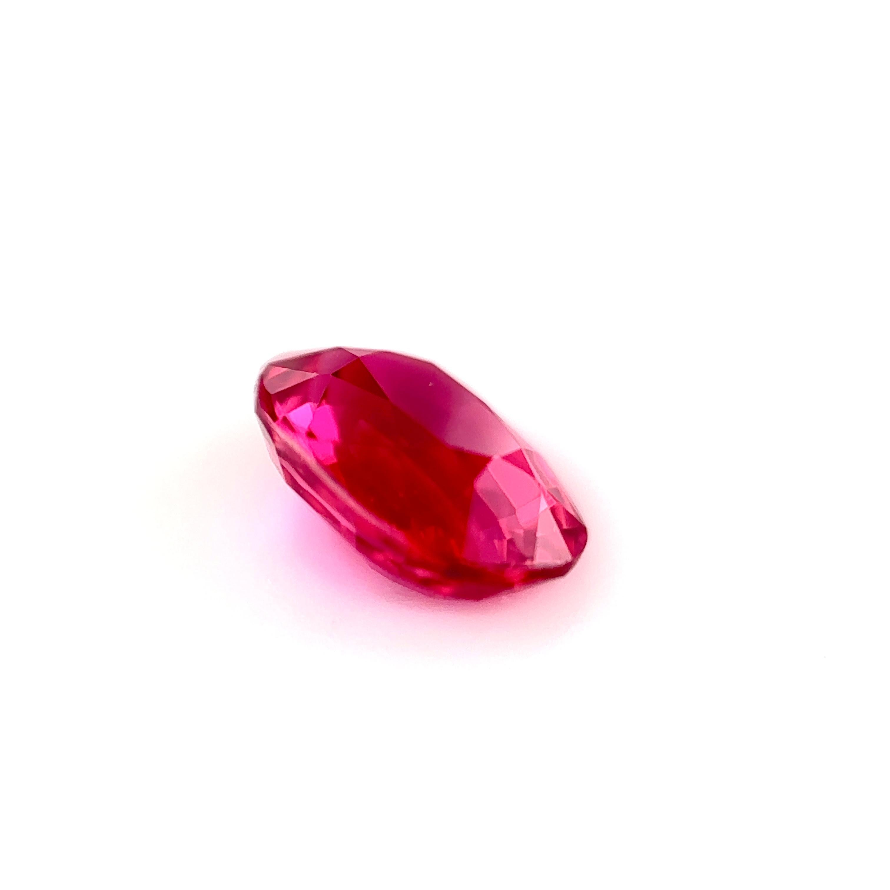 Unheated 2.20 Carat Natural Ruby Loose Stone in Pigeon Blood  In New Condition For Sale In London, GB