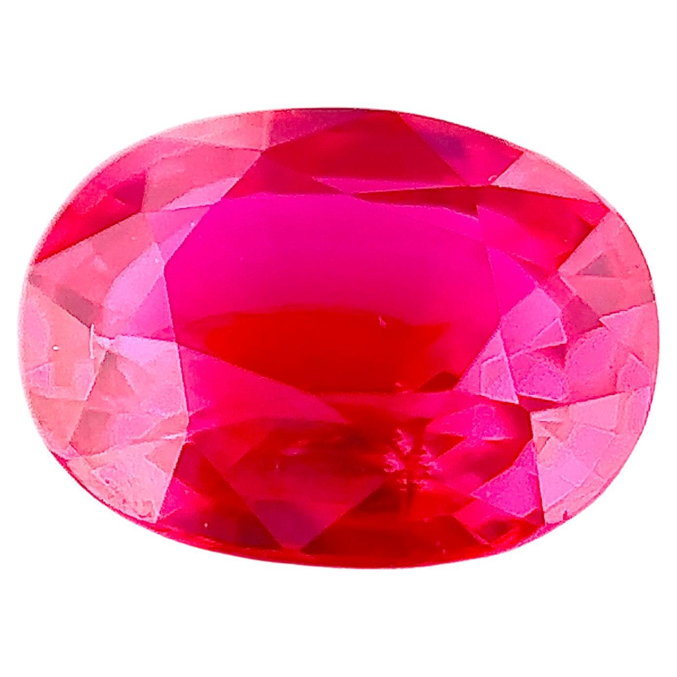 Unheated 2.20 Carat Natural Ruby Loose Stone in Pigeon Blood  For Sale