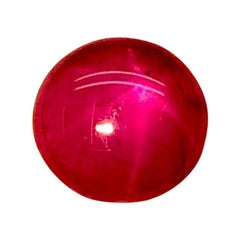 Unheated 2.23 Carat Burmese Star Ruby GIA Unset 3-Stone Engagement Ring Gemstone