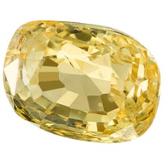 Saphir jaune coussin non chauffé de 2::49 carats:: certifié GIA