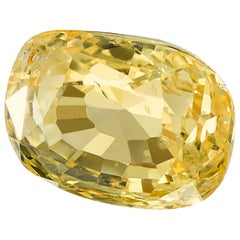 Unheated 2.49 Carat Cushion Yellow Sapphire, GIA Certified