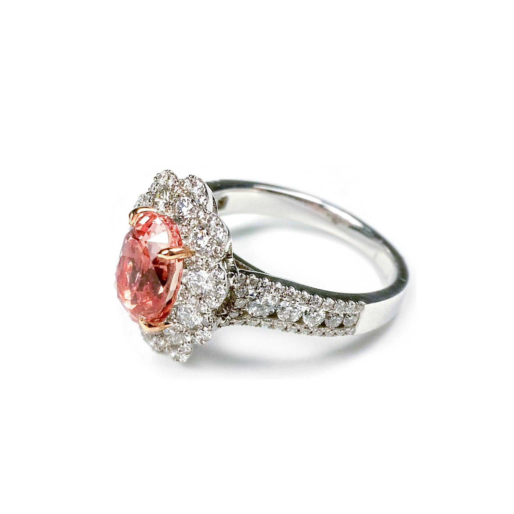 antique padparadscha sapphire ring