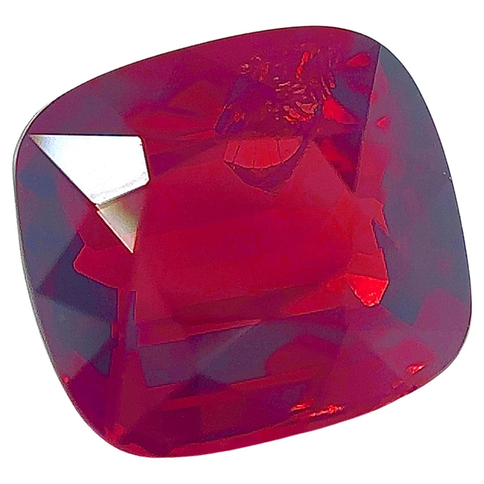 Unheated 3.03 Carat Natural Ruby Loose stone in Pigeon Blood  For Sale