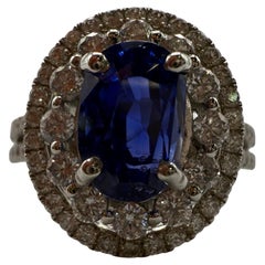 UNHEATED 3,10ct Saphir Diamant Ring GAL zertifiziert Ring in 18KT Gold