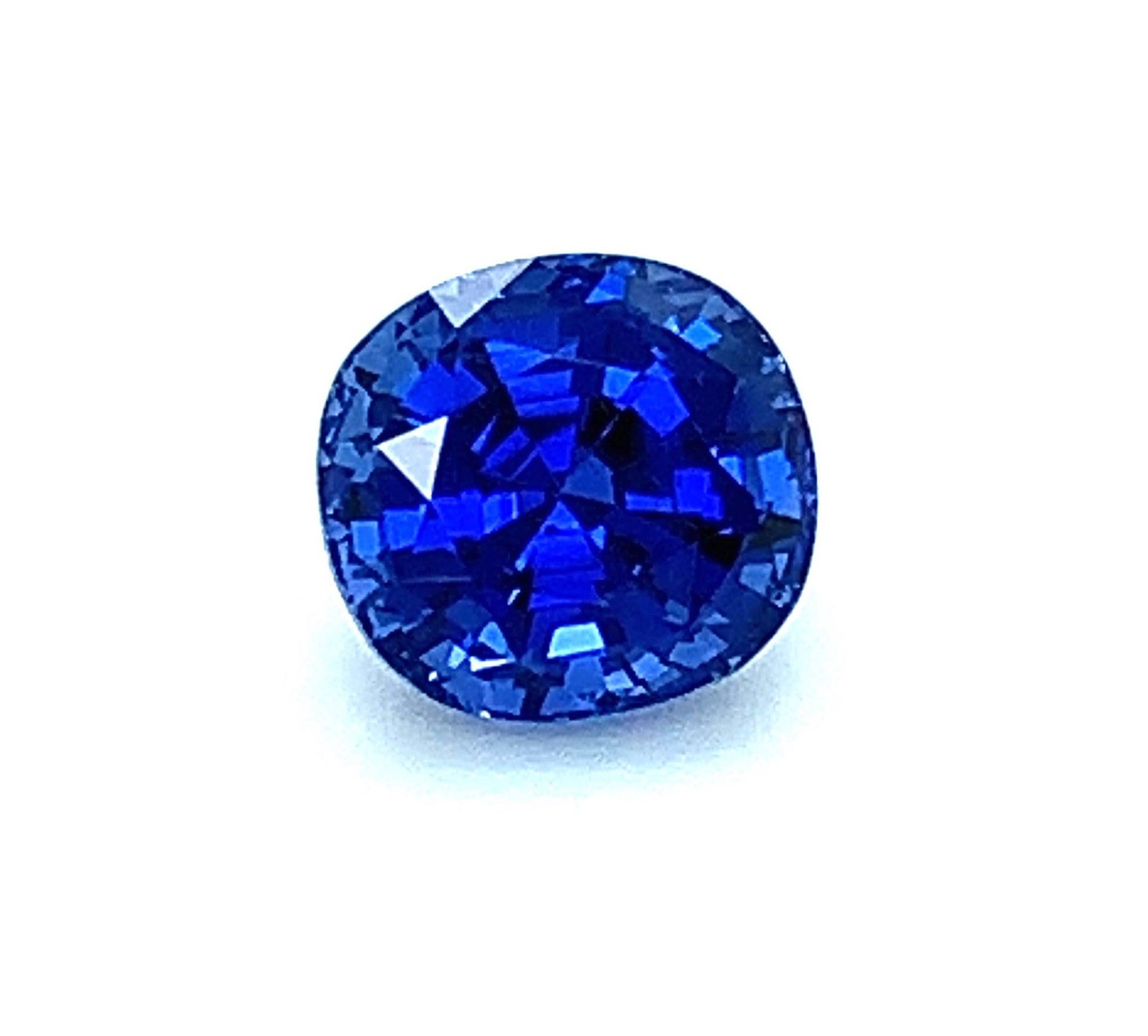 Unheated 3.32 Carat Ceylon Blue Sapphire, Unset Loose Gemstone, GIA Certified 5