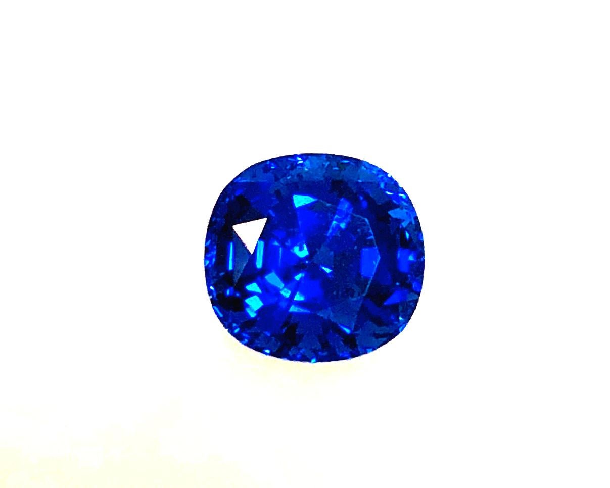 This 3.32 carat natural color sapphire is a perfect example of why Sri Lankan blue sapphires are known for being some of the best in the world, with their vibrant, rich blue color and deep crystal structure that draws your eye into the stone.