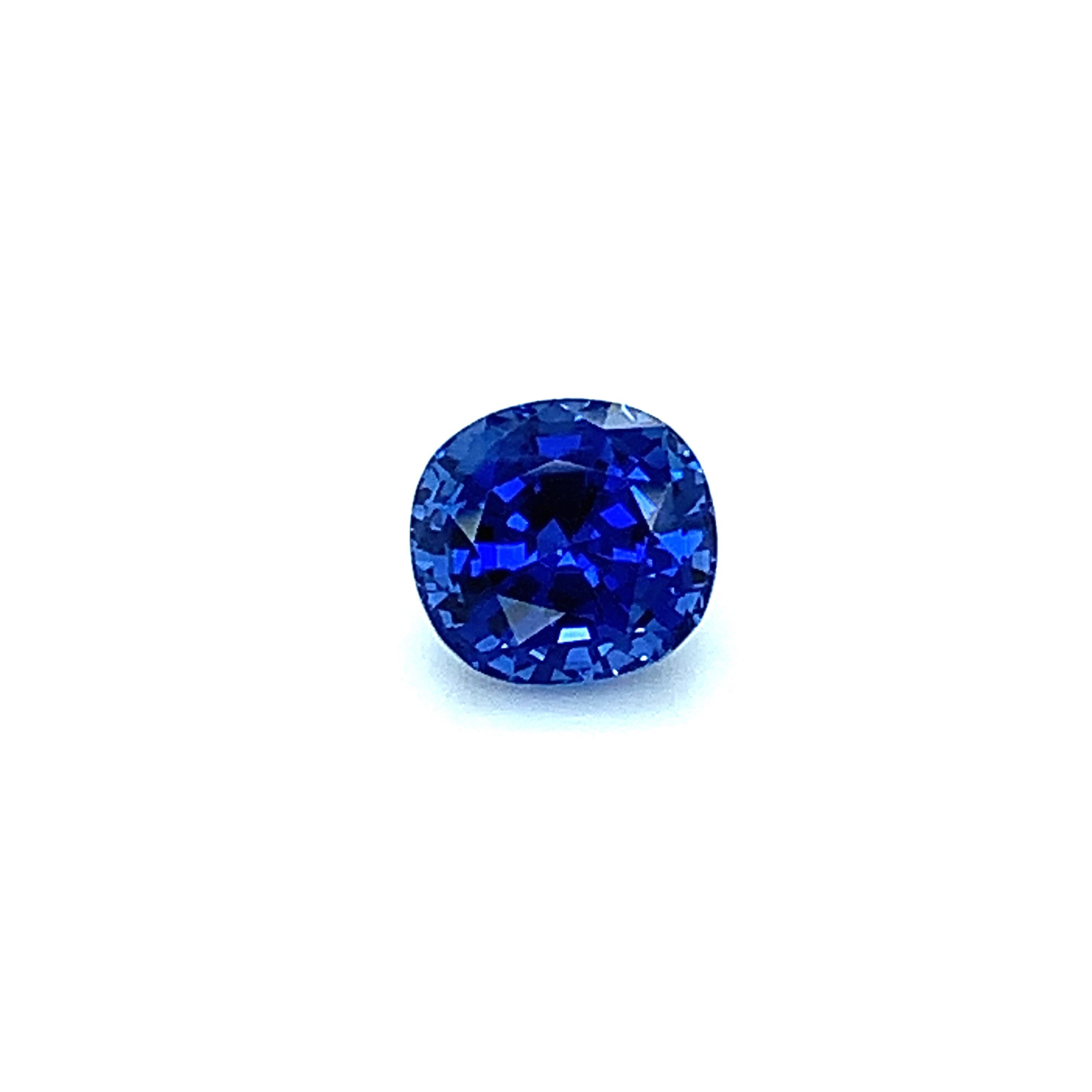 Artisan Unheated 3.32 Carat Ceylon Blue Sapphire, Unset Loose Gemstone, GIA Certified