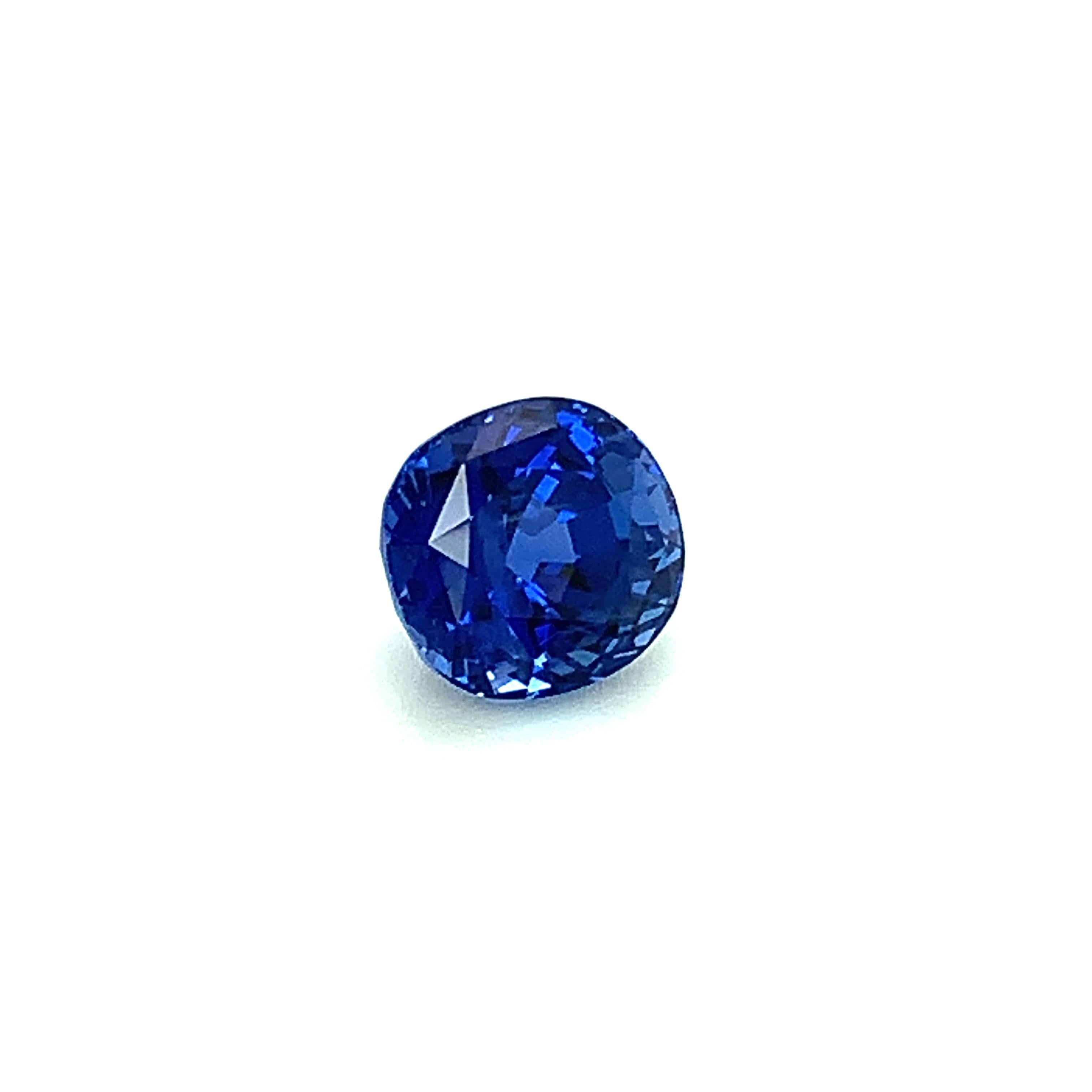 Cushion Cut Unheated 3.32 Carat Ceylon Blue Sapphire, Unset Loose Gemstone, GIA Certified