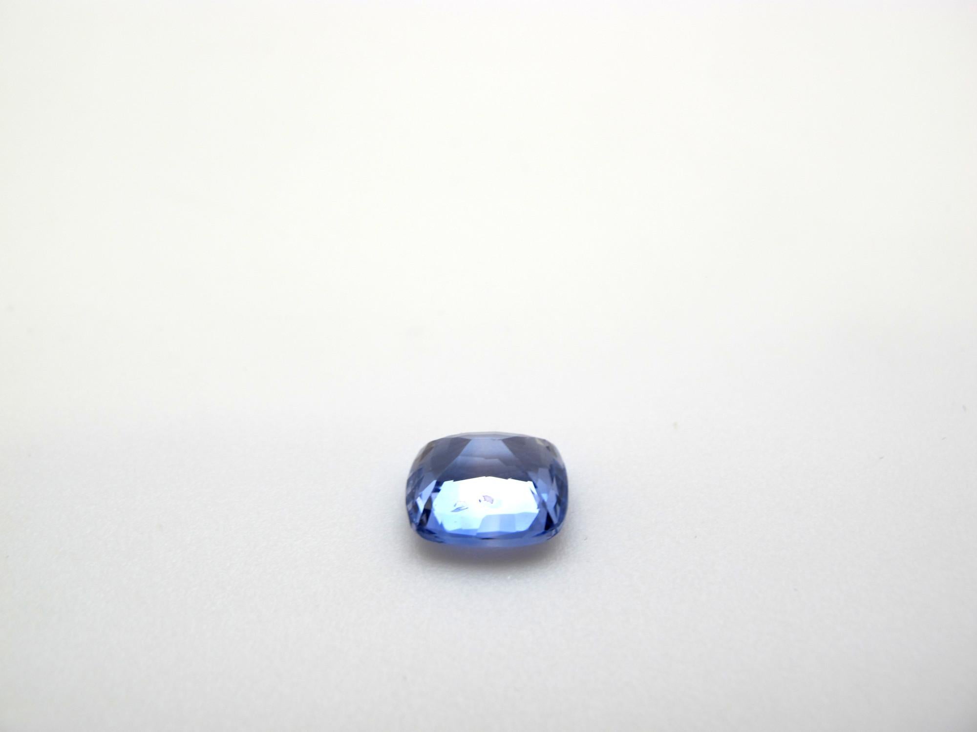 Artisan Unheated 3.42 Carat Cushion Violet-Blue Sapphire, GIA Certified