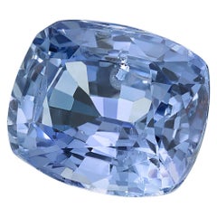 Unheated 3.42 Carat Cushion Violet-Blue Sapphire, GIA Certified