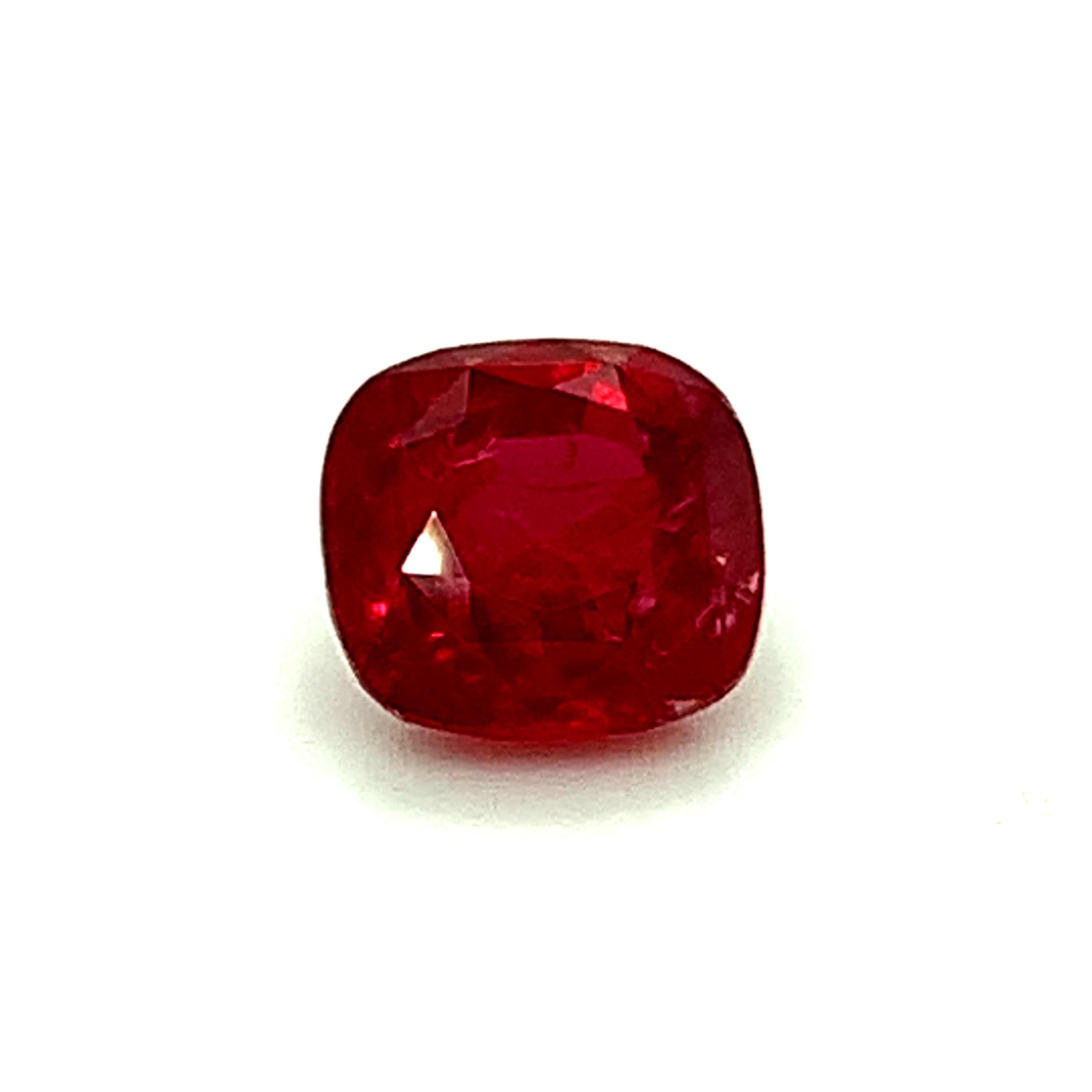 Artisan Unheated 3.53 Carat “Pigeon’s Blood” Ruby, GIA Certified