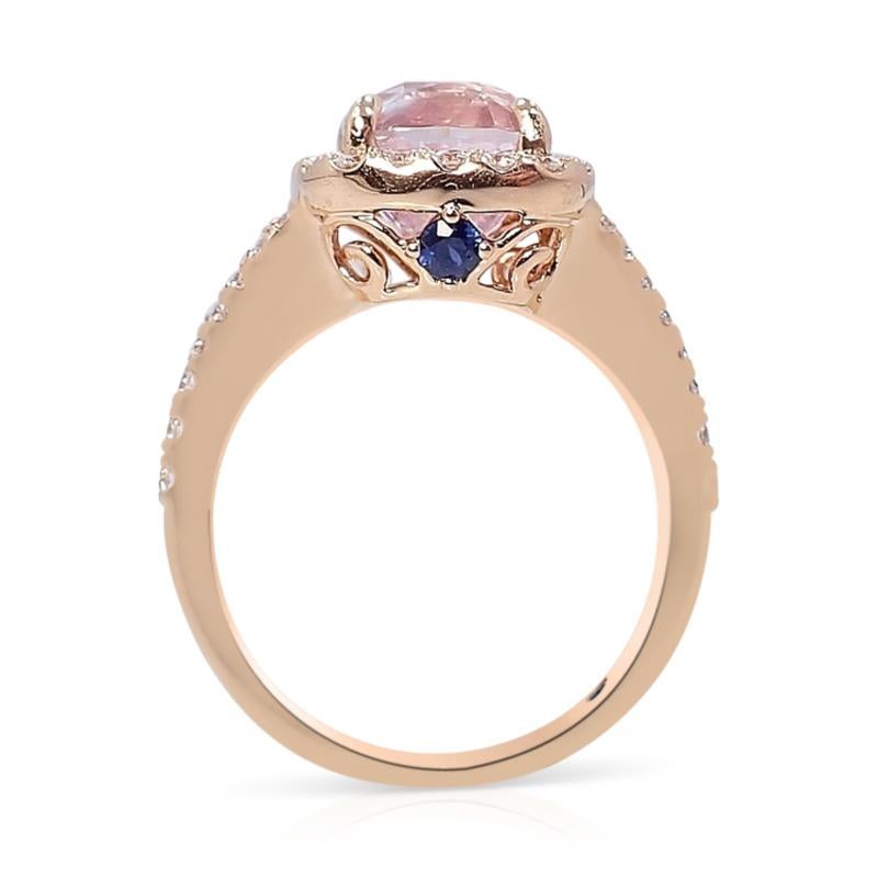 Unheated 4.05 ct Pink Sapphire Ring, 18kt Rose Gold GIA Certified  In New Condition For Sale In Tampa, FL