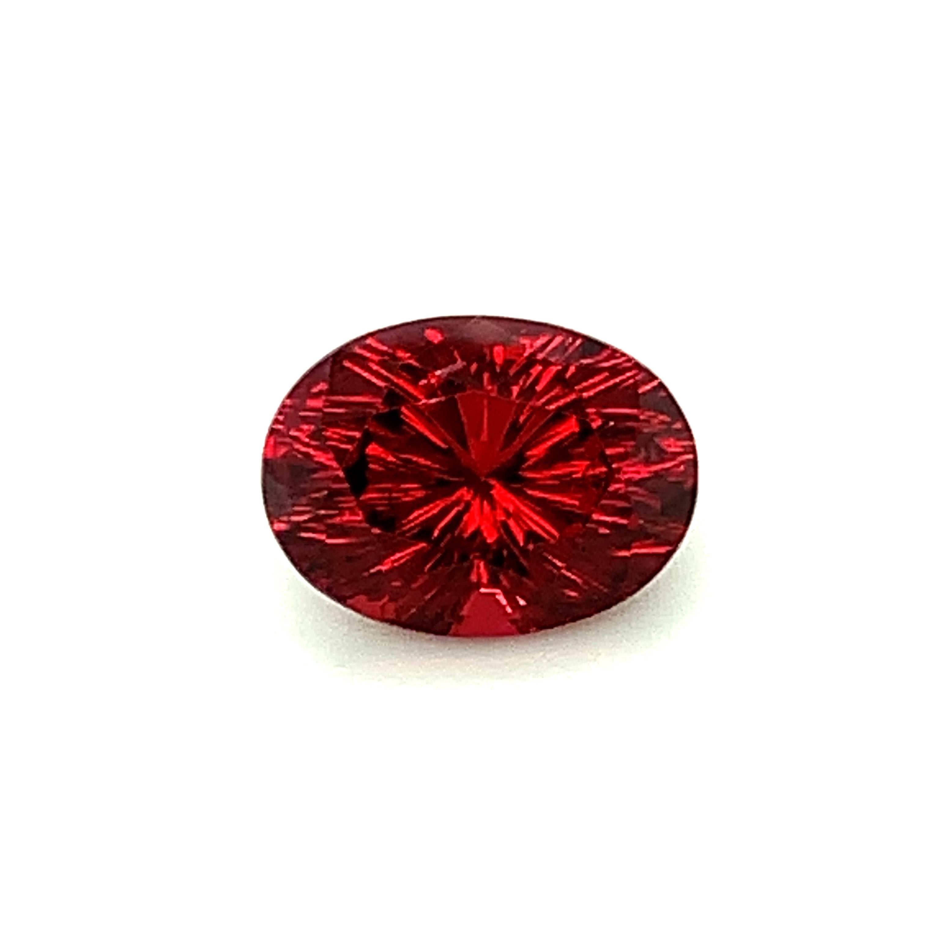 Artisan Unheated 4.84 Carat Red Spinel Oval, Unset Loose Gemstone, GIA Certified