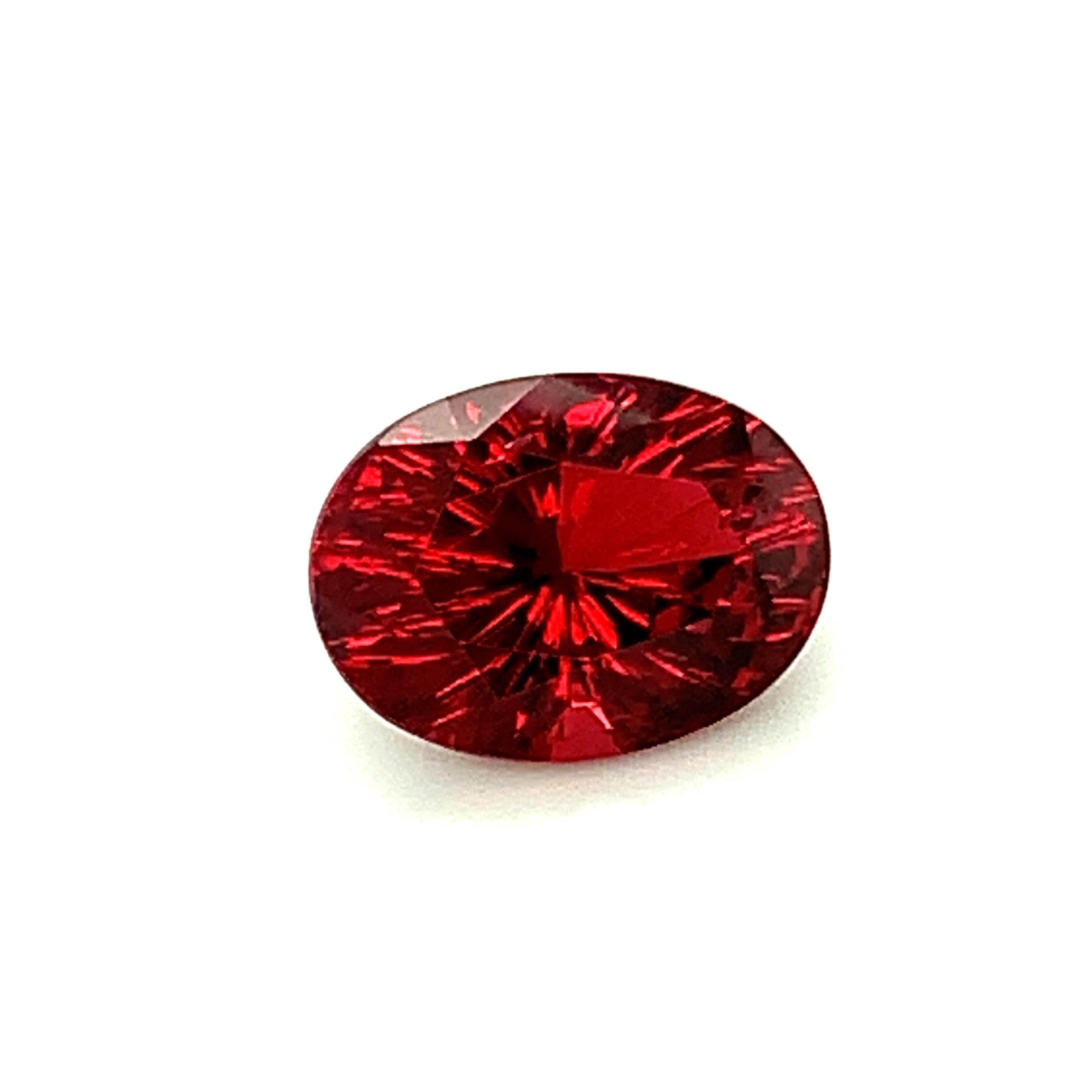 Oval Cut Unheated 4.84 Carat Red Spinel Oval, Unset Loose Gemstone, GIA Certified