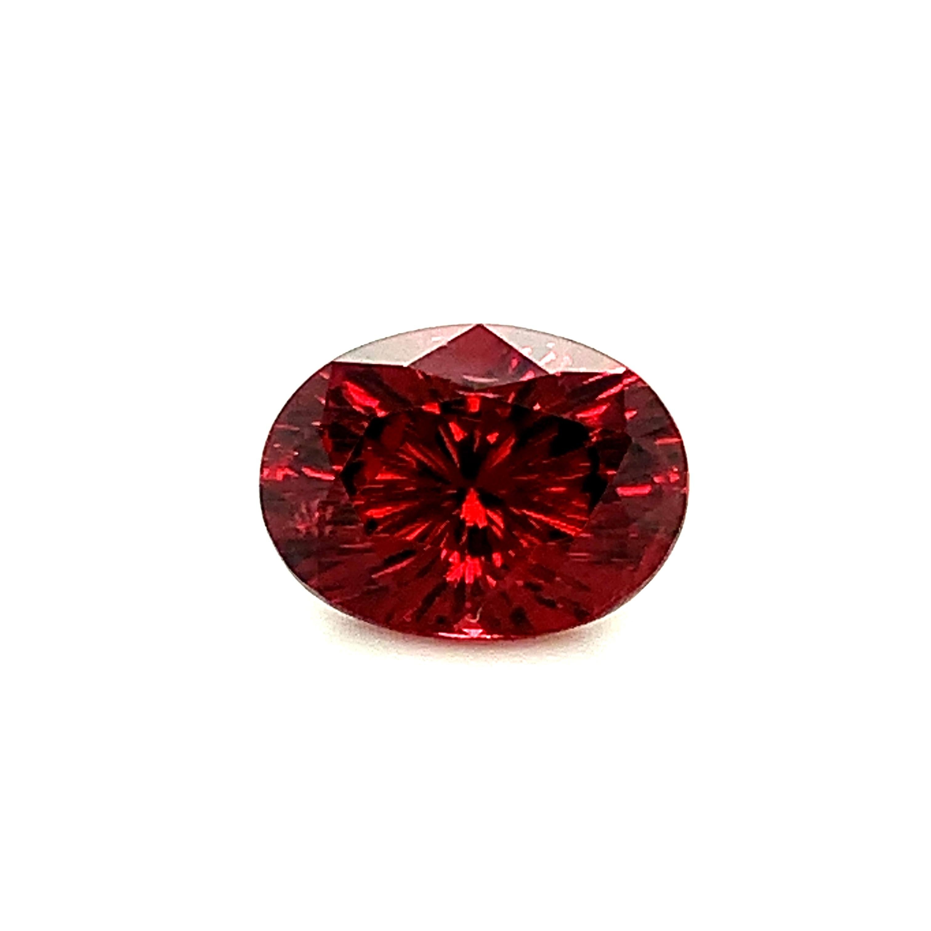 Women's or Men's Unheated 4.84 Carat Red Spinel Oval, Unset Loose Gemstone, GIA Certified