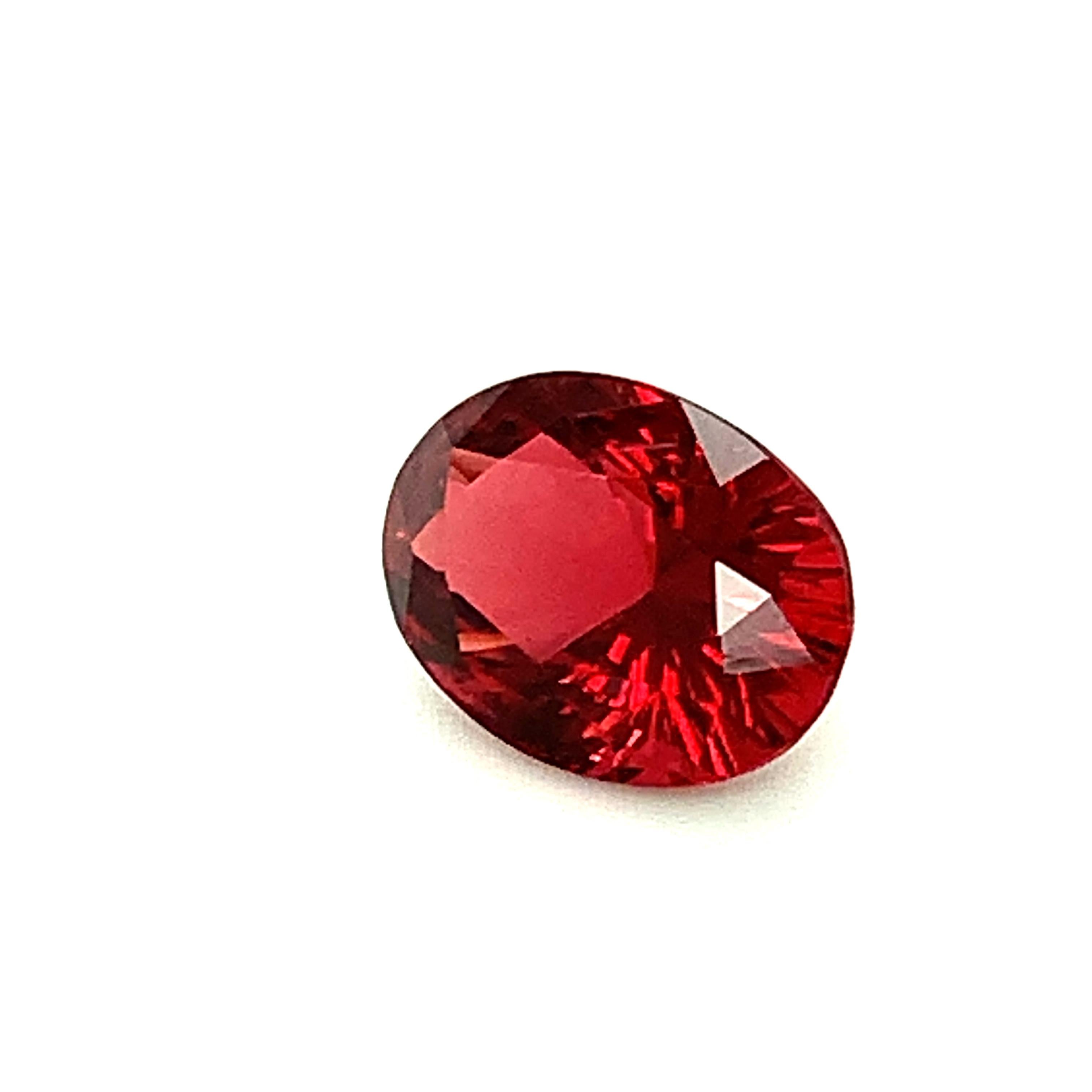 Unheated 4.84 Carat Red Spinel Oval, Unset Loose Gemstone, GIA Certified In New Condition In Los Angeles, CA