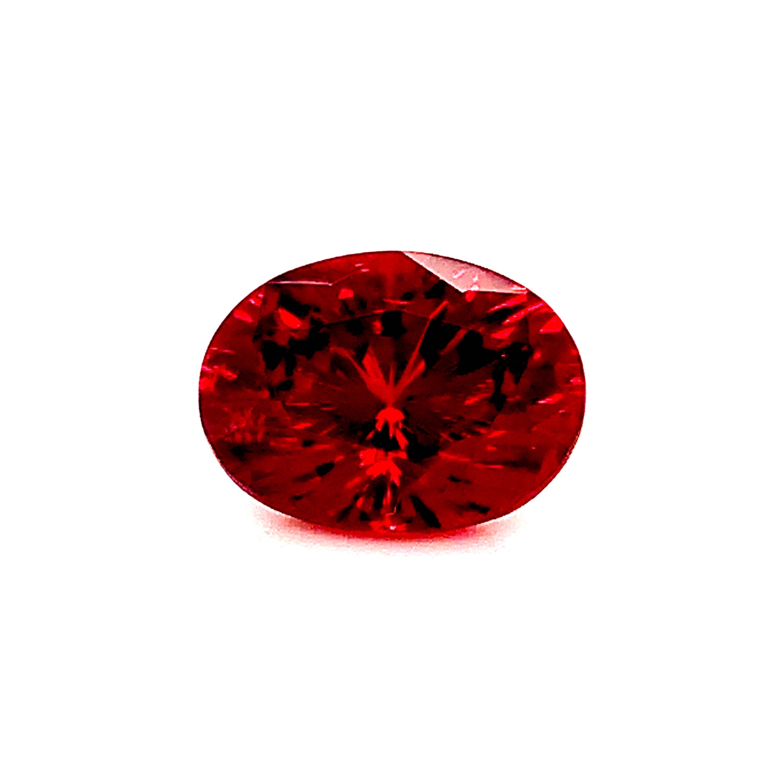 Unheated 4.84 Carat Red Spinel Oval, Unset Loose Gemstone, GIA Certified 8