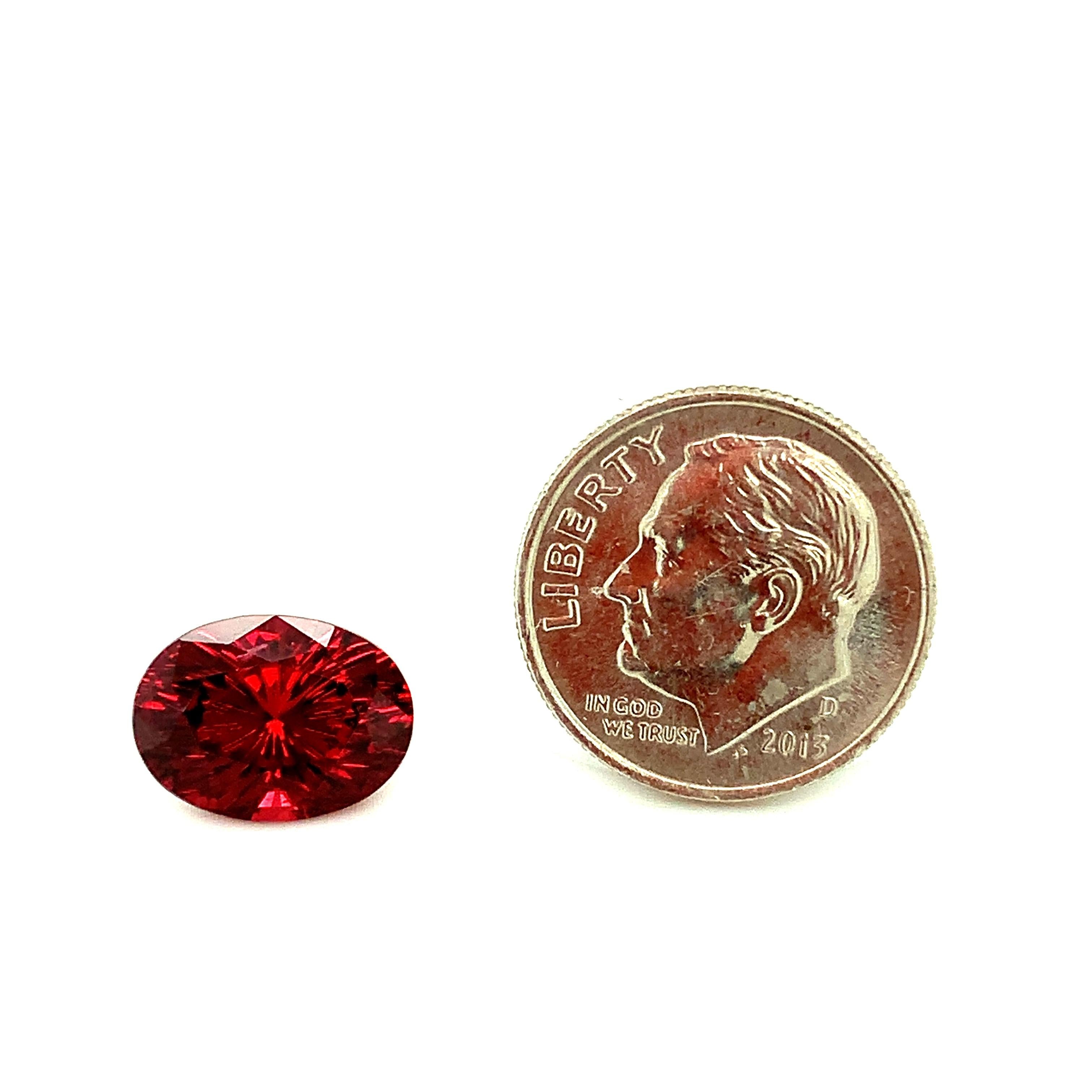 Unheated 4.84 Carat Red Spinel Oval, Unset Loose Gemstone, GIA Certified 5