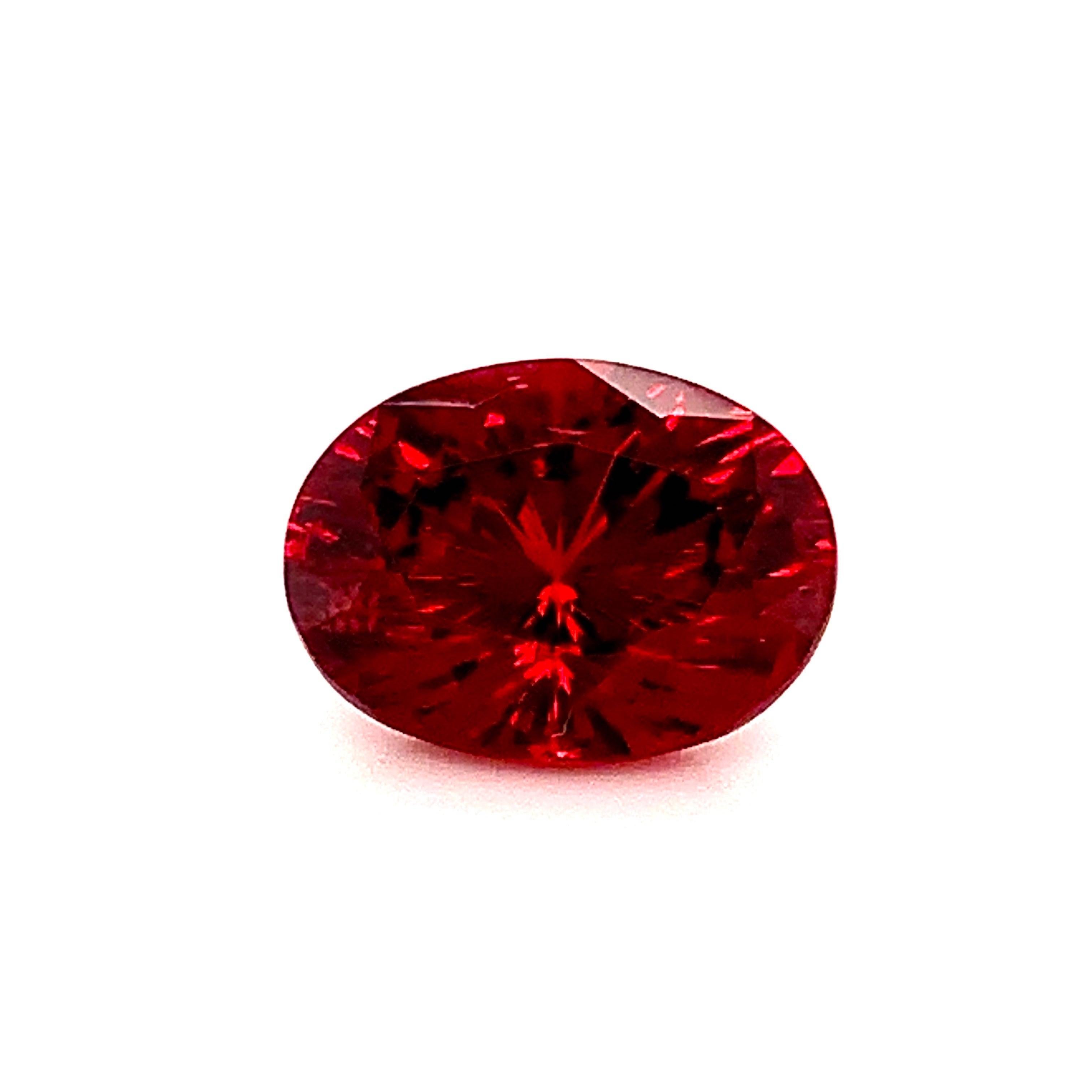 Unheated 4.84 Carat Red Spinel Oval, Unset Loose Gemstone, GIA Certified 2