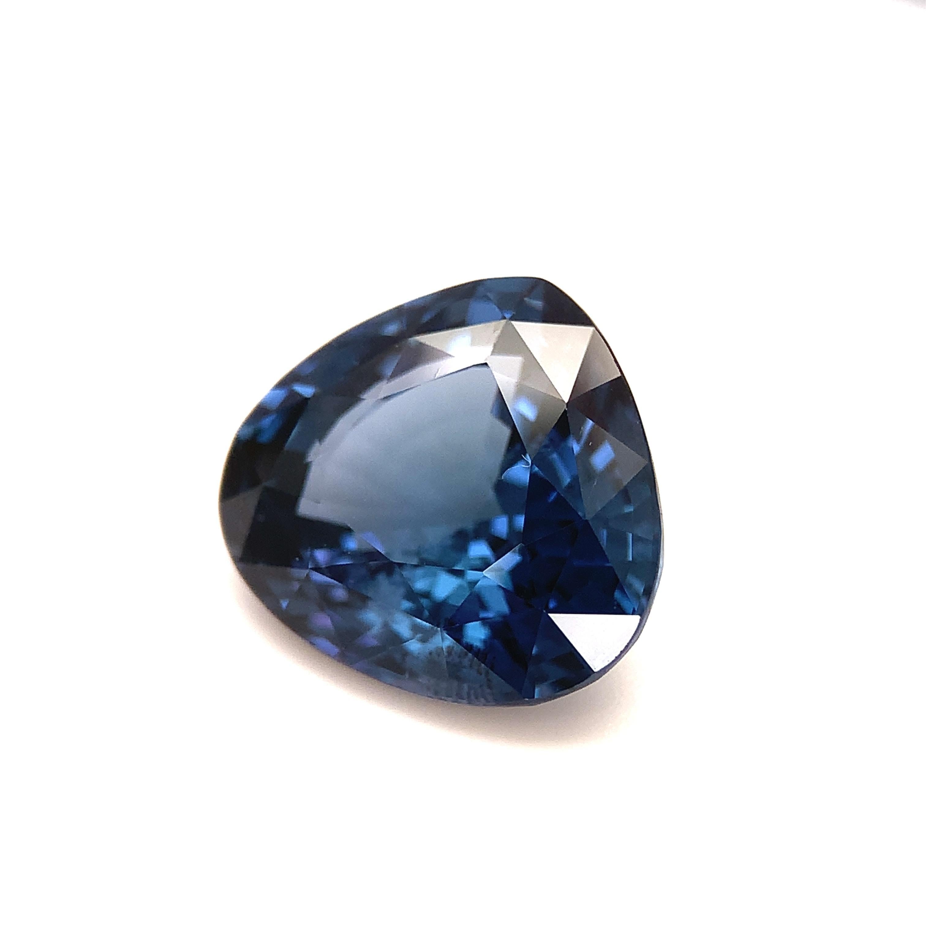 Pear Cut Unheated 5.02 Carat Blue Spinel, Loose Gemstone, GIA Certified ..... A For Sale