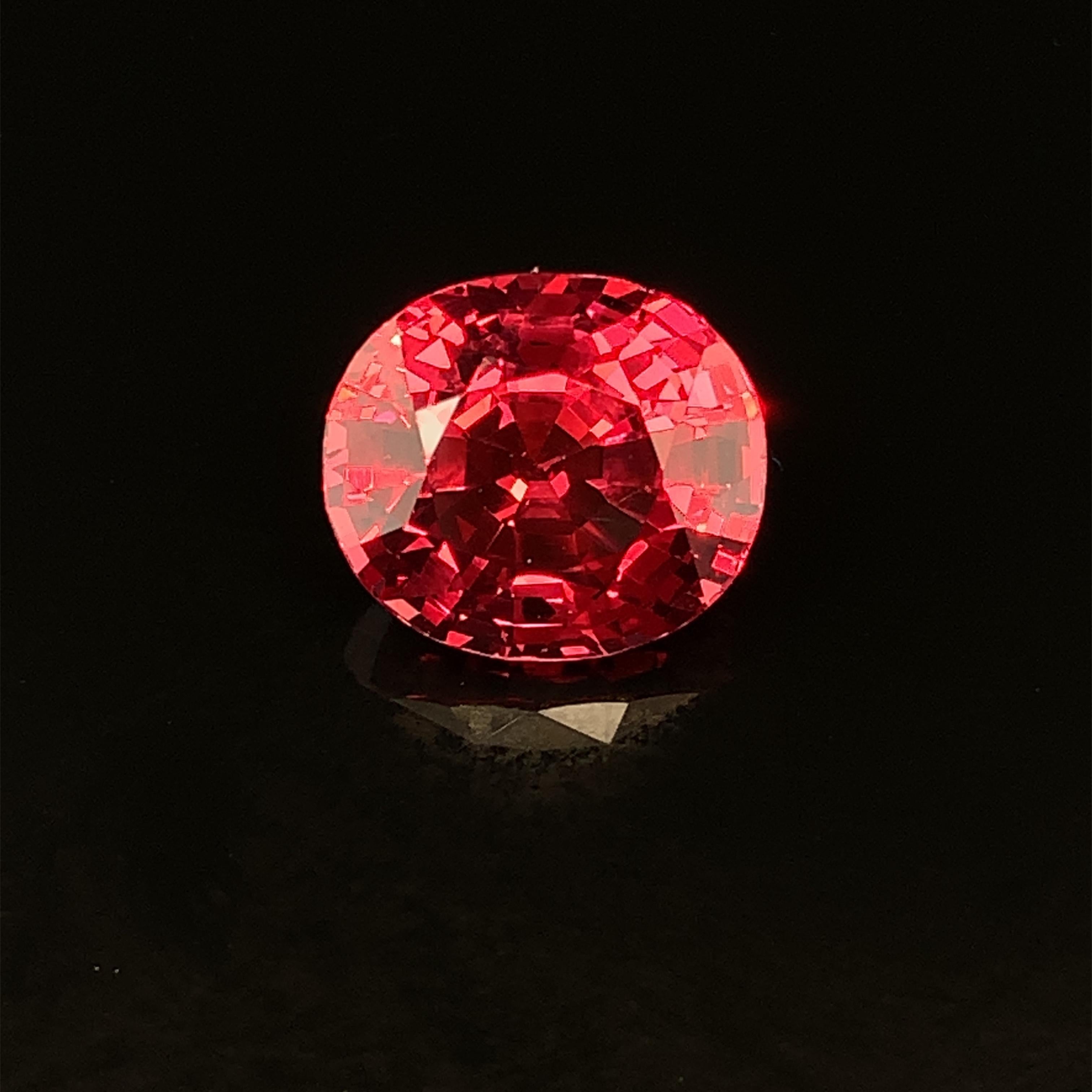 Unheated 5.14 Carat Red Spinel Oval, Unset Loose Gemstone, GIA Certified 1