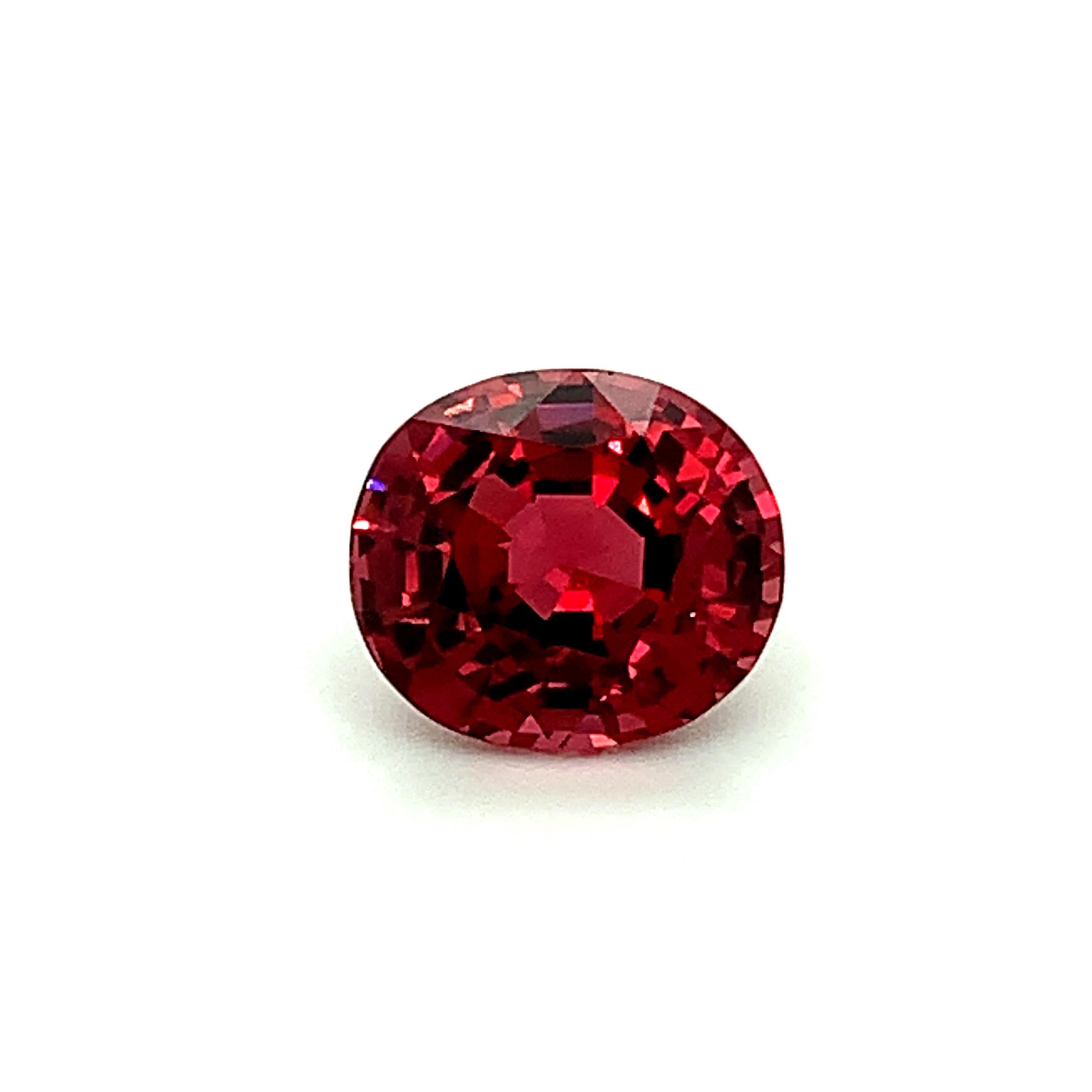Unheated 5.14 Carat Red Spinel Oval, Unset Loose Gemstone, GIA Certified 4