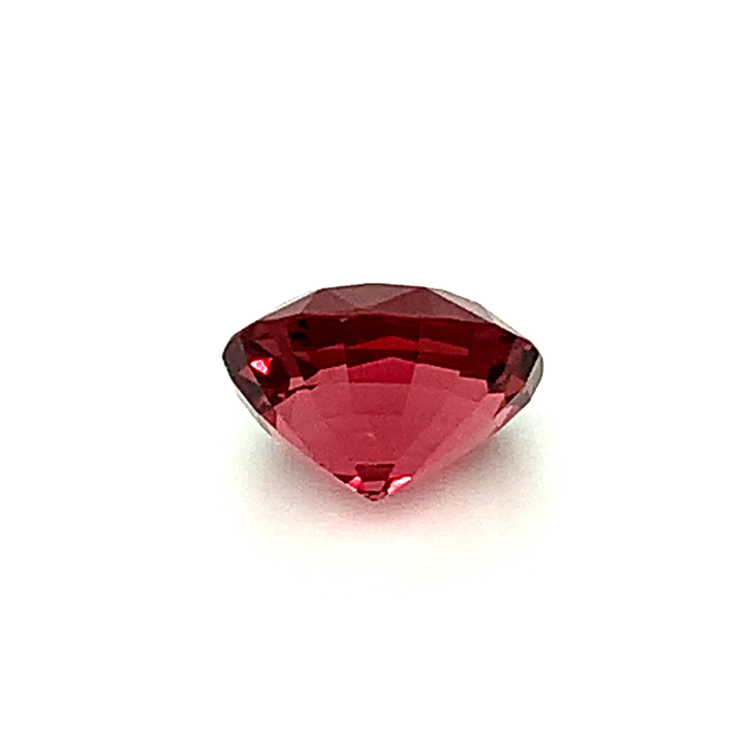 Artisan Unheated 5.14 Carat Red Spinel Oval, Unset Loose Gemstone, GIA Certified