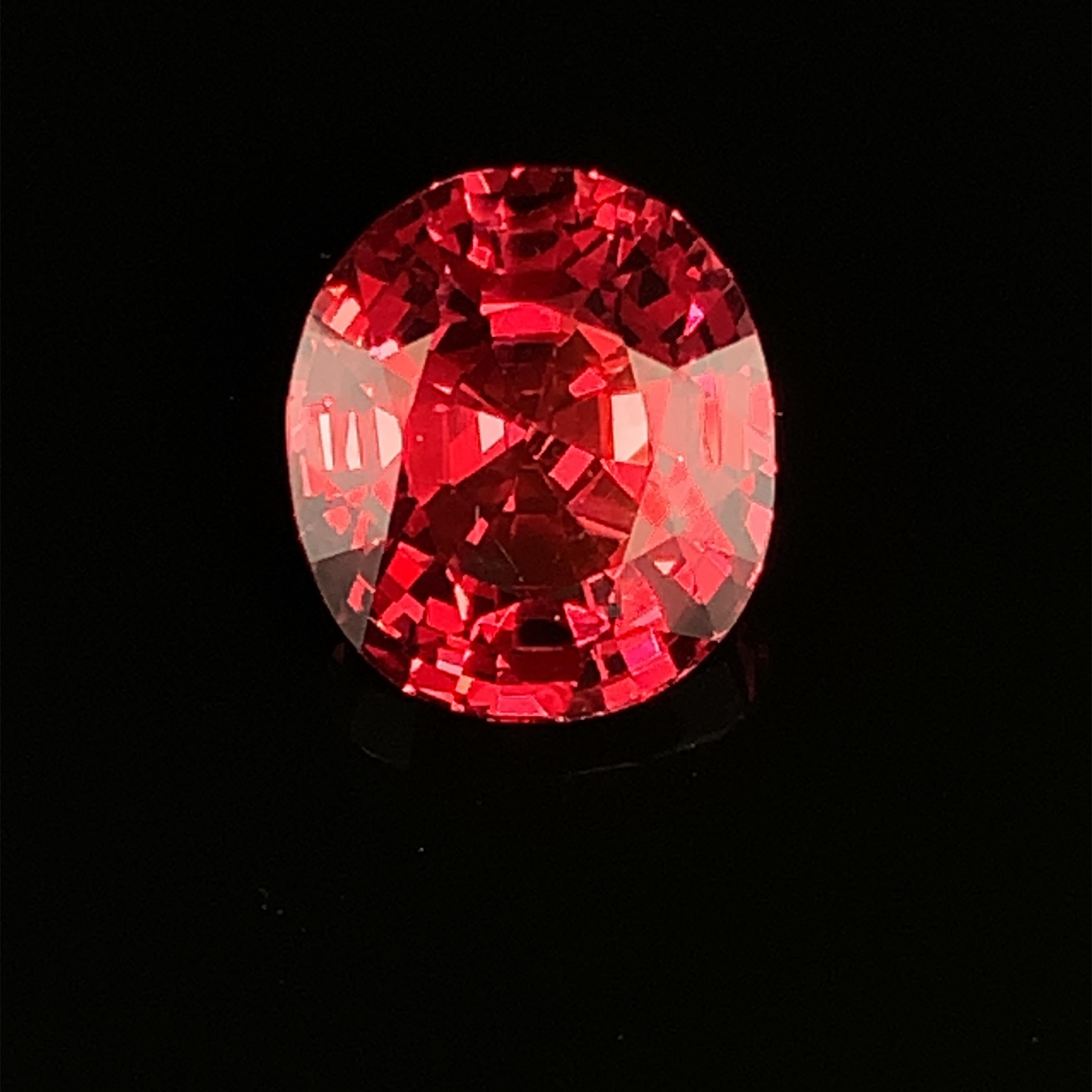 Oval Cut Unheated 5.14 Carat Red Spinel Oval, Unset Loose Gemstone, GIA Certified