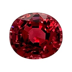 Pierre précieuse non sertie, non chauffée, spinelle rouge ovale de 5.14 carats, certifiée GIA - RP