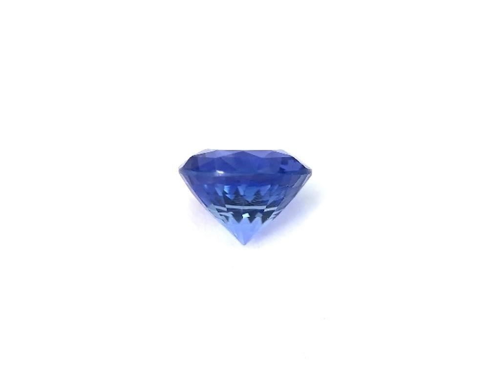 Artisan Unheated 5.84 ct. Ceylon Cornflower Blue Sapphire Round GIA, Unset 3-Stone Ring