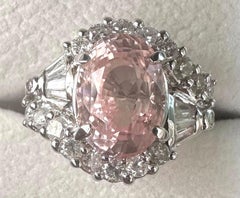Unheated 6.04ct Padparadscha Sapphire Ring GRS Certificate