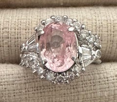 Unheated 6.04ct Padparadscha Sapphire Ring GRS Certificate
