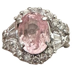 Unheated 6.04ct Padparadscha Sapphire Ring GRS Certificate