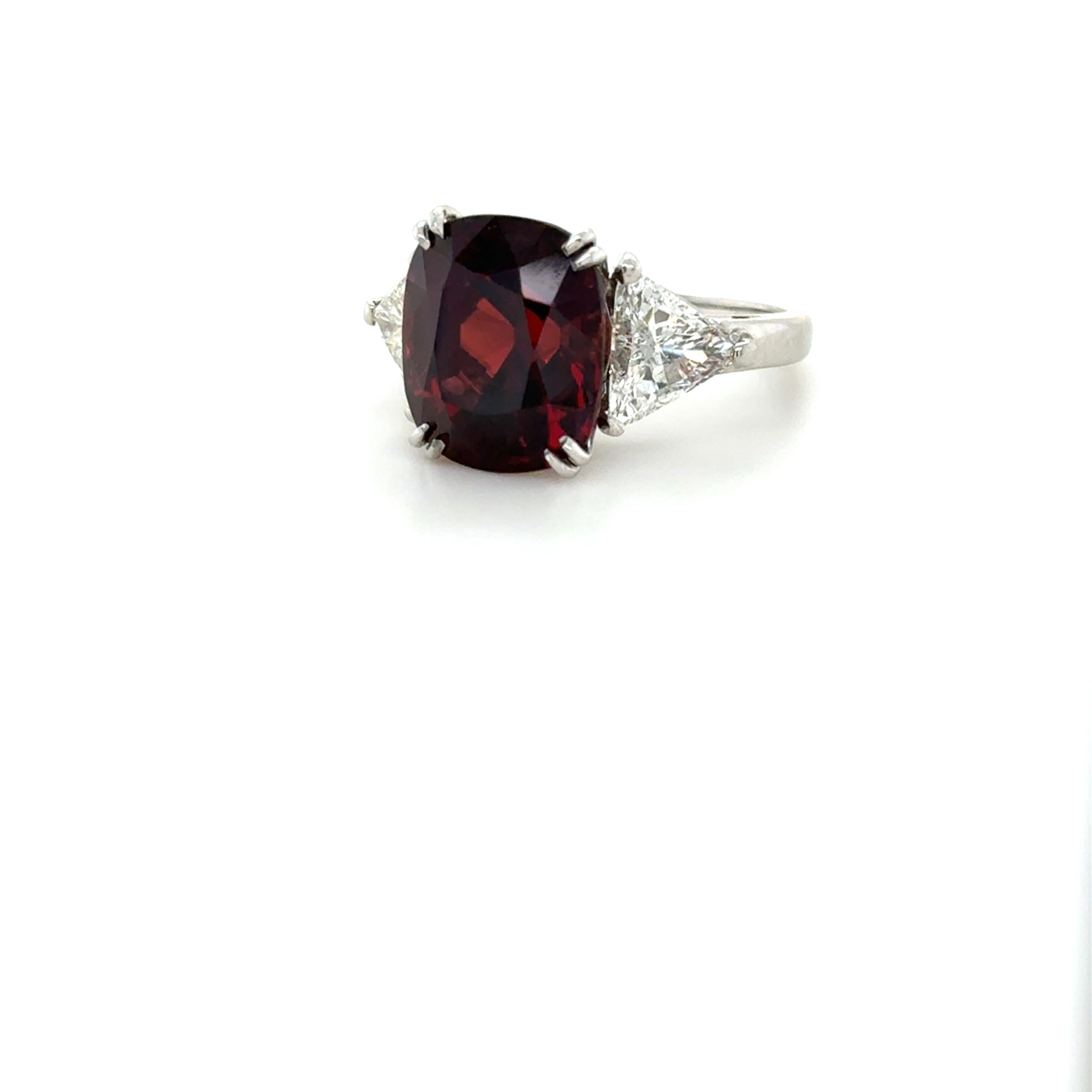 Unheated 6.93 Carat Spinel and Diamond Ring For Sale 2