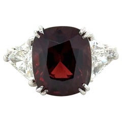 Unheated 6.93 Carat Spinel and Diamond Ring