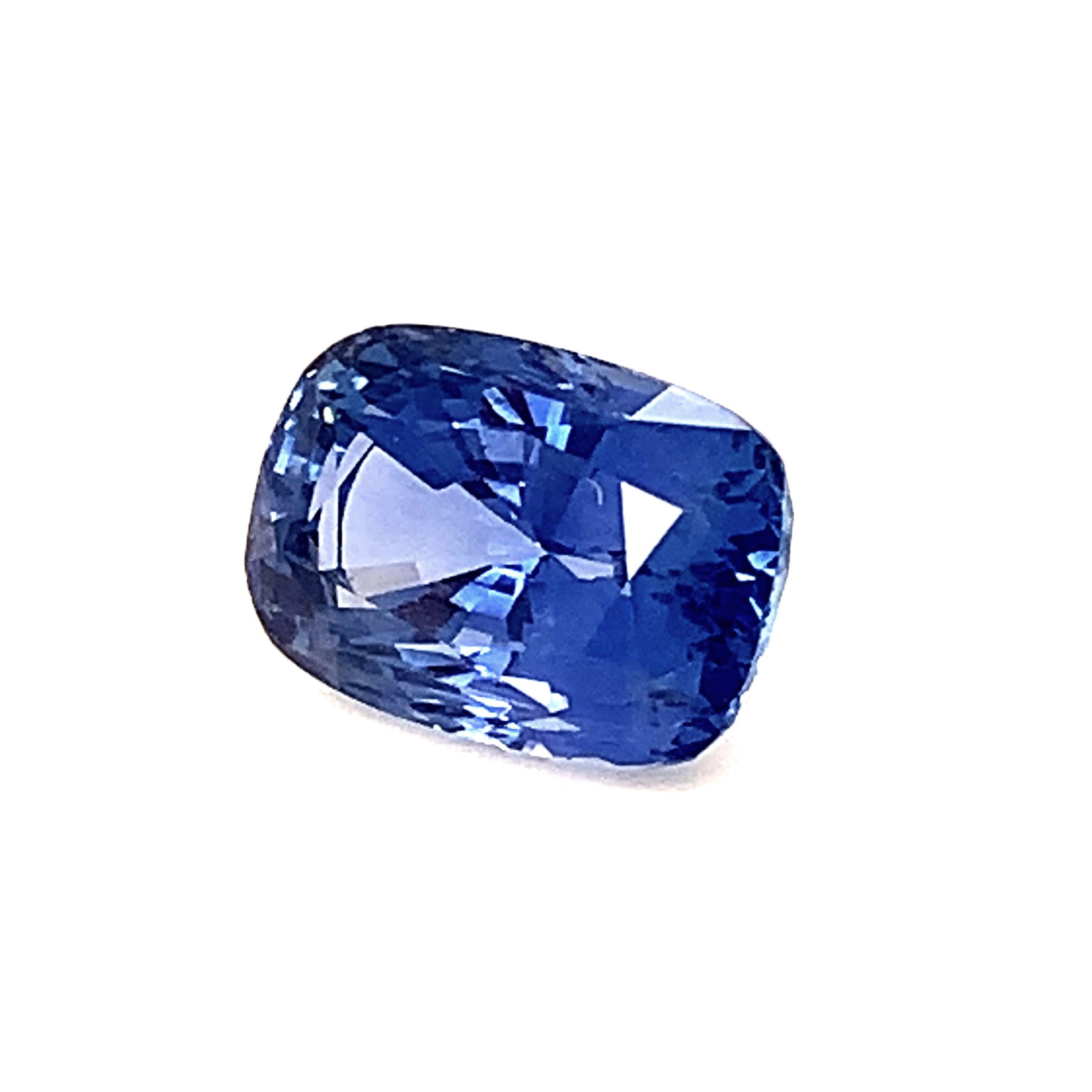 Unheated 7.12 Carat Burmese Blue Sapphire Cushion, Loose Gemstone, GIA Certified In New Condition In Los Angeles, CA