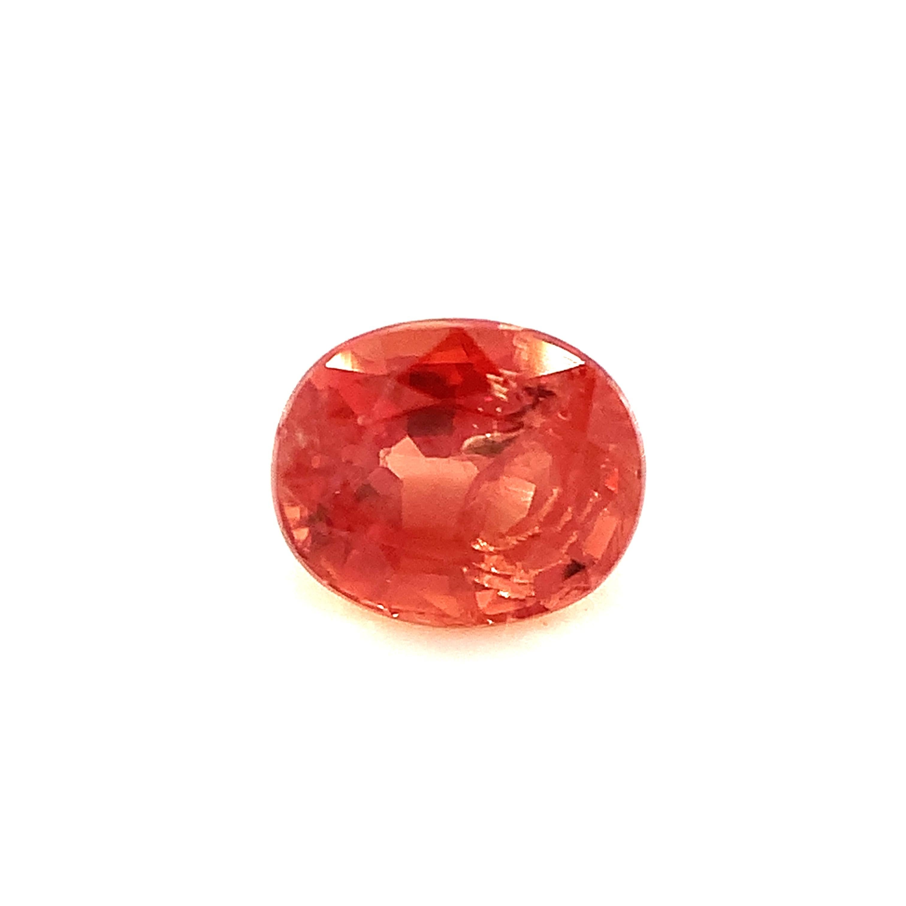 Unheated .75 Carat Padparadscha Sapphire, Unset Loose Gemstone, GIA Certified For Sale 2