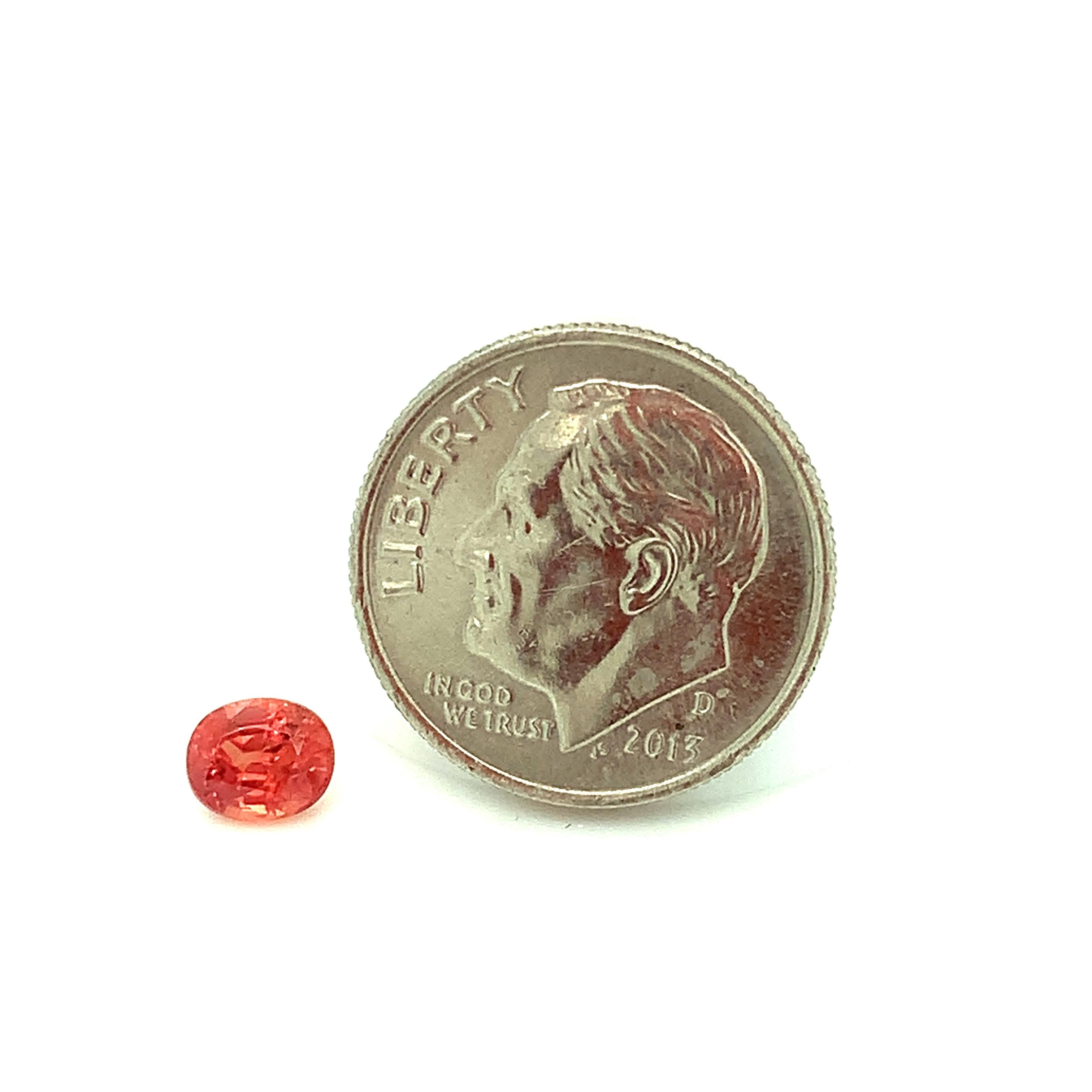 Natural Padparadscha Sapphire, .75 Carat Loose Gemstone, GIA Certified Unheated For Sale 3