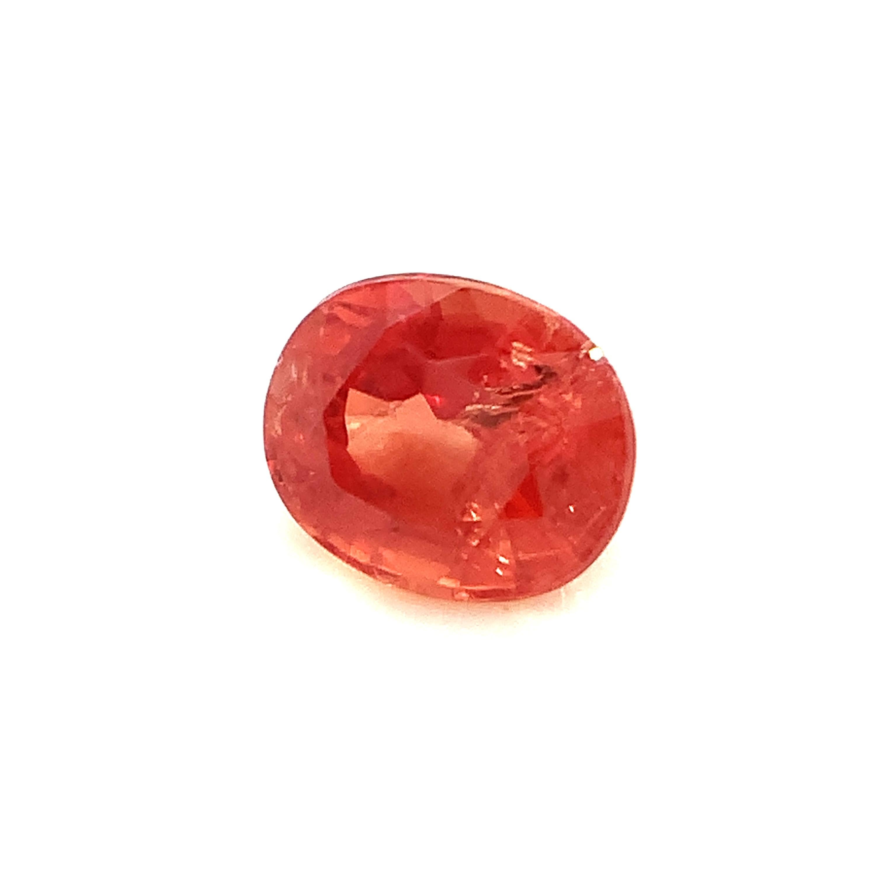 Artisan Unheated .75 Carat Padparadscha Sapphire, Unset Loose Gemstone, GIA Certified For Sale