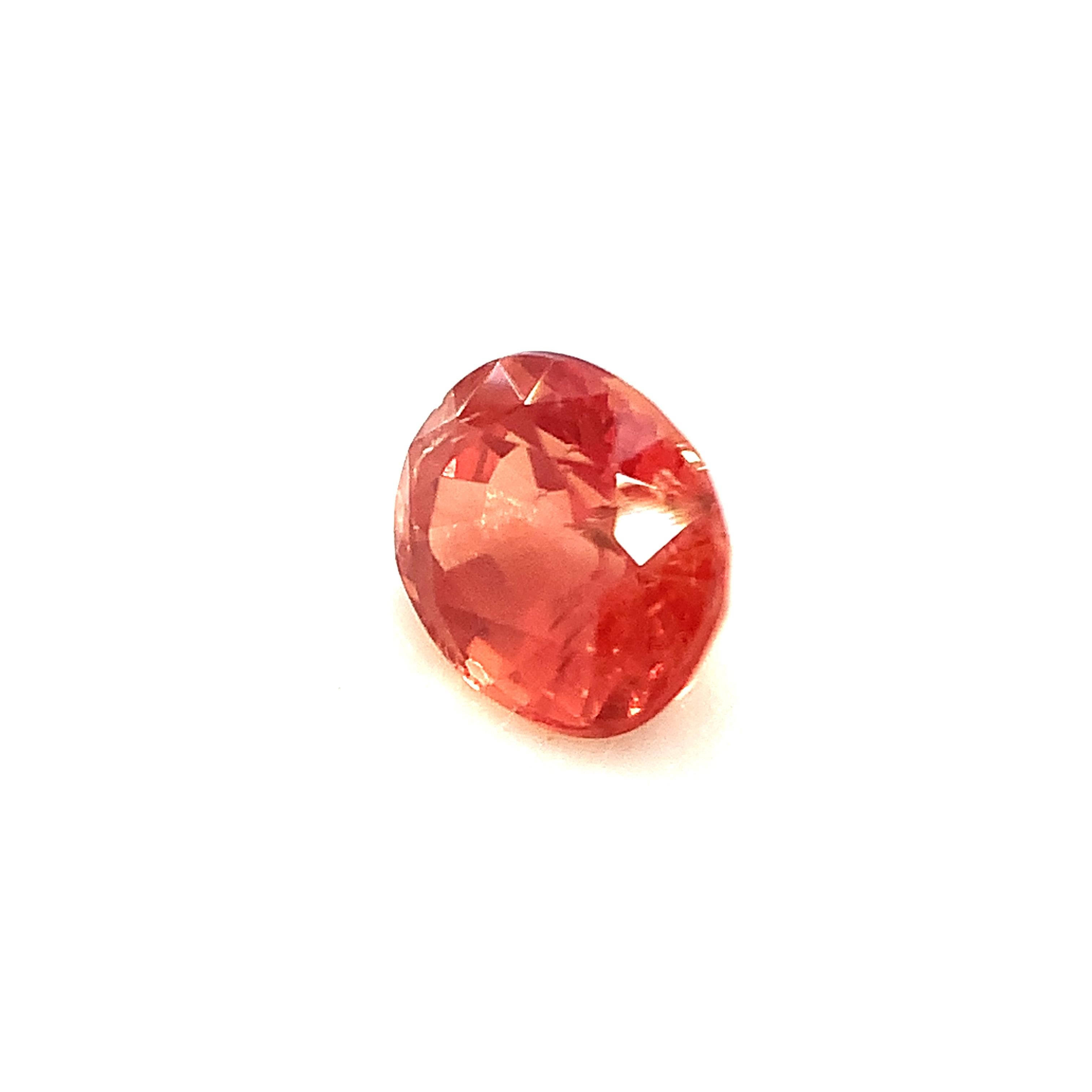 Unheated .75 Carat Padparadscha Sapphire, Unset Loose Gemstone, GIA Certified In New Condition For Sale In Los Angeles, CA