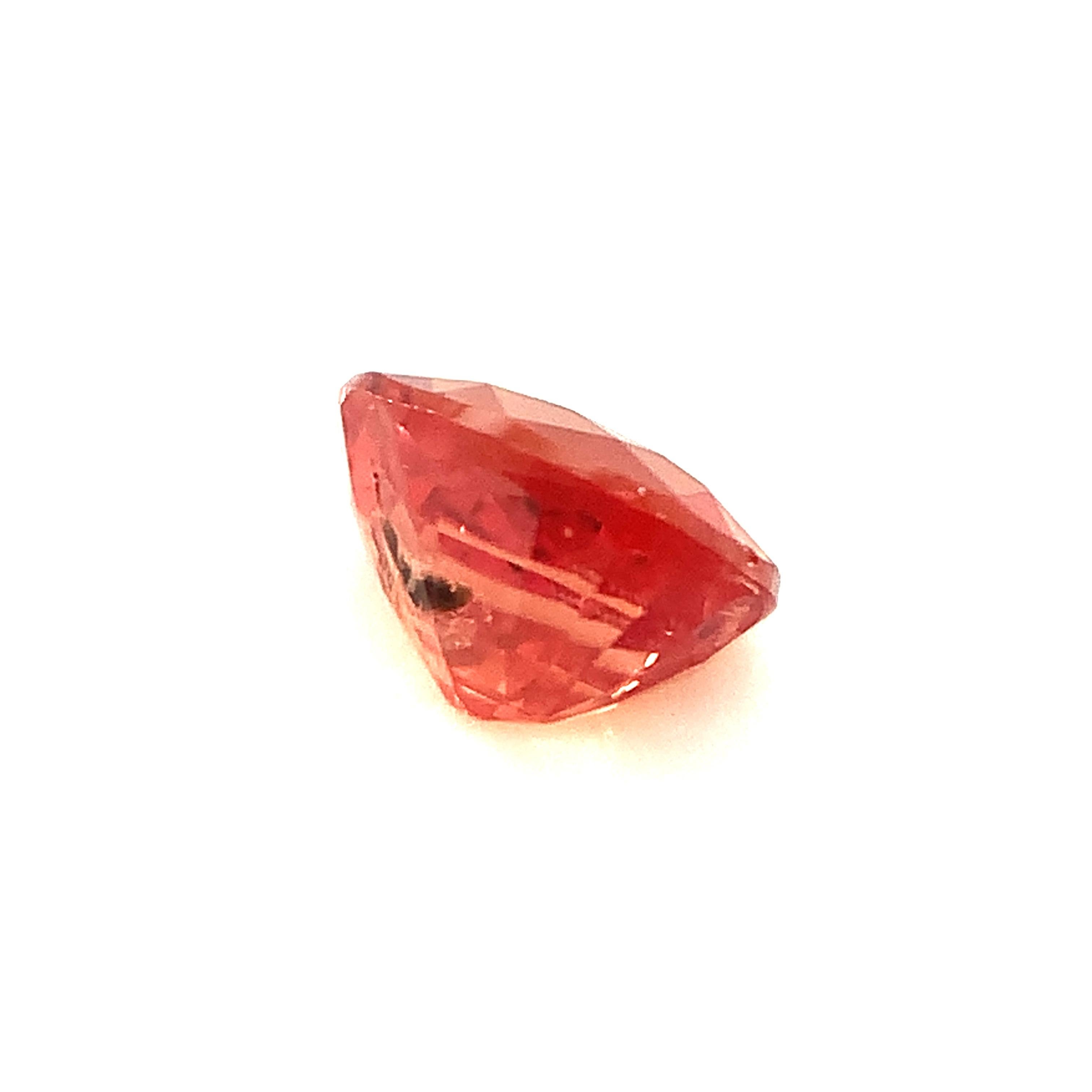 Women's or Men's Unheated .75 Carat Padparadscha Sapphire, Unset Loose Gemstone, GIA Certified For Sale