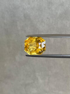 Unheated 7.98-Carat Natural Yellow Sapphire, Octagonal Cut