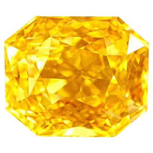 Ungeheizter 7,98-Karat natürlicher gelber Saphir, achteckiger Schliff