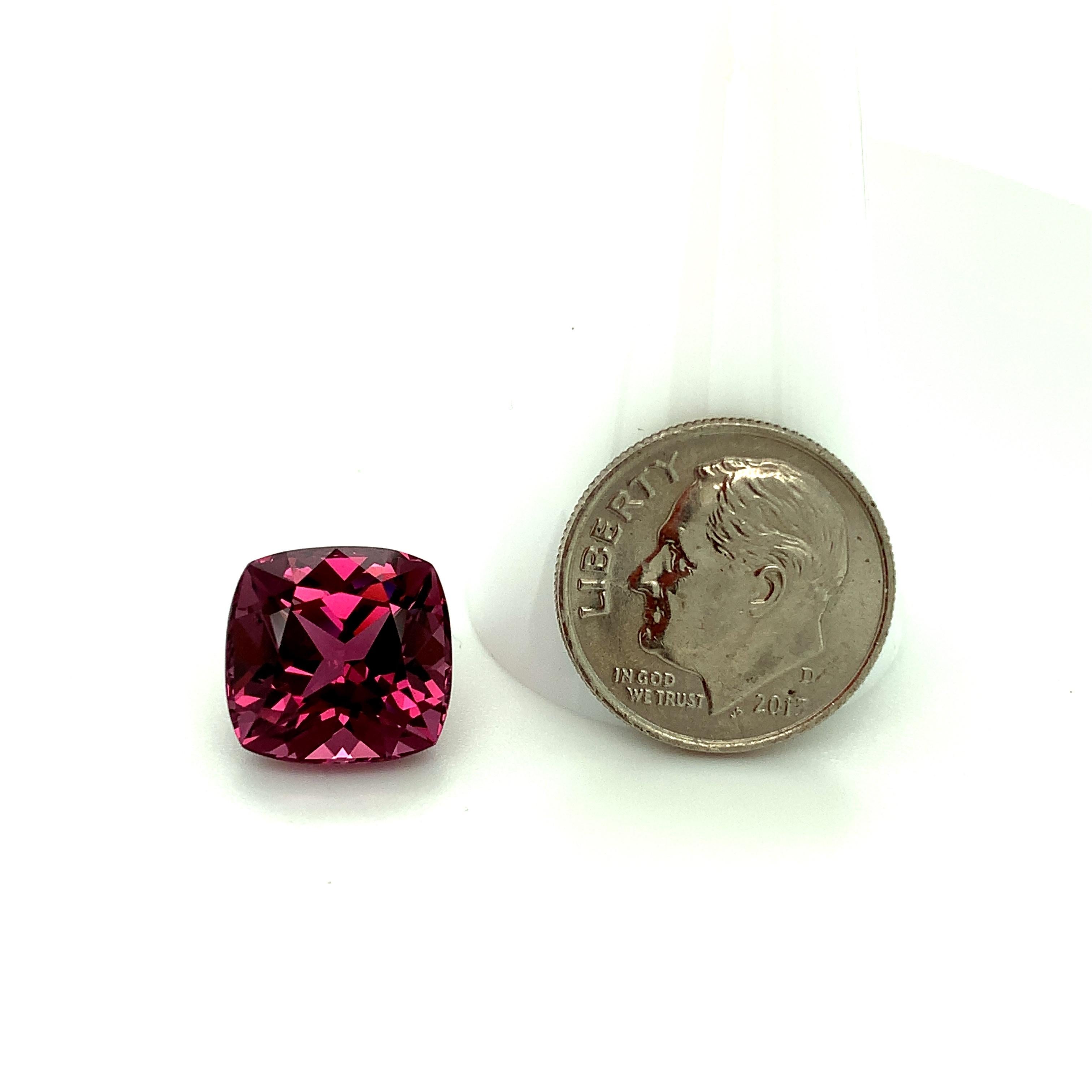 Unheated 9.26 Carat Purple Pink Spinel Cushion, Loose Gemstone, GIA Certified .A For Sale 5